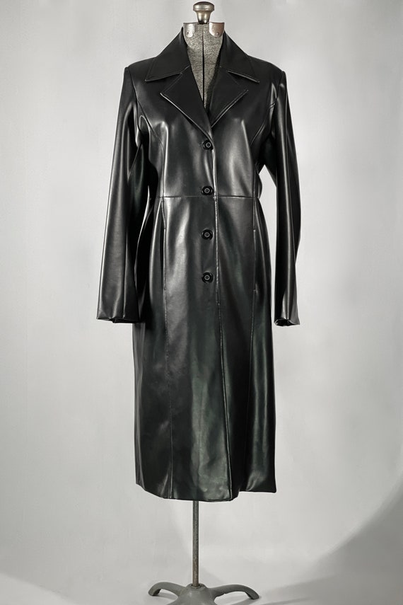 90s Vegan Leather Coat With Duo Chrome Lining From Limited Too - Etsy 90s Vegan Leather Coat With Duo Chrome Lining From Limited Too - Etsy