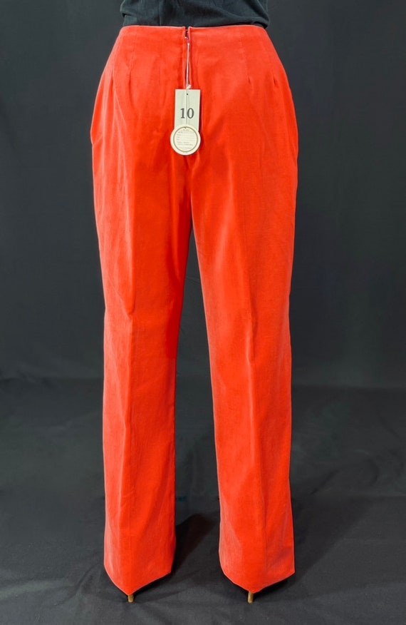 60s Dynasty bright poppy red velvet pants - image 4