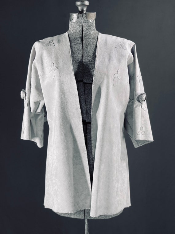 70s faux suede kimono jacket - image 4