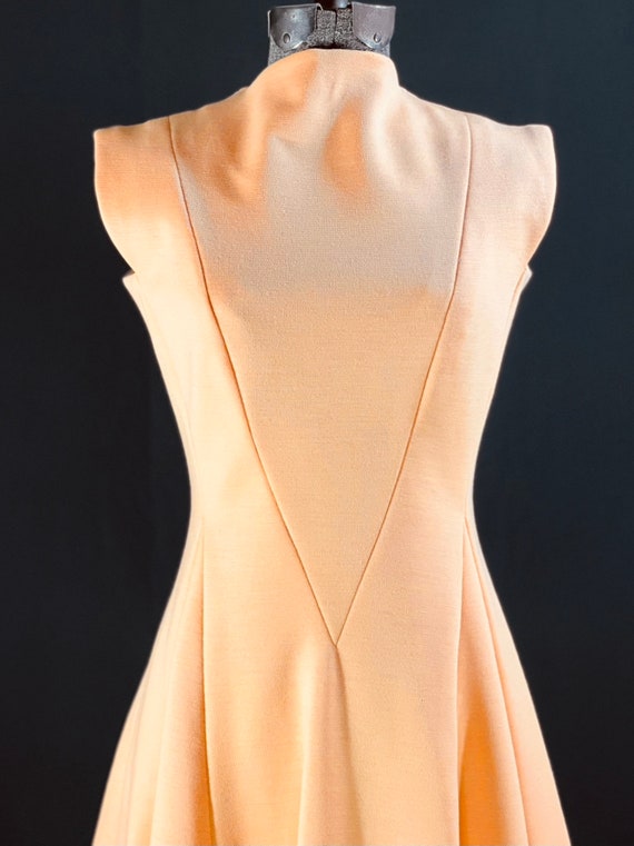 60s peach knit dress - image 4