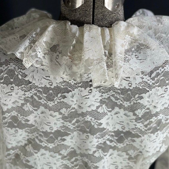 80s lace blouse - image 7