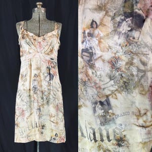 00s JOHN GALLIANO Gazette silk dress