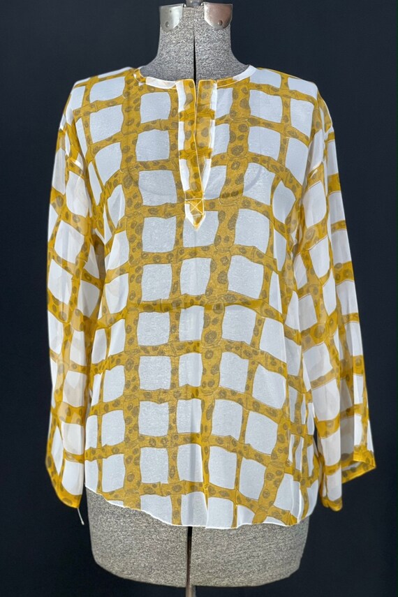 70s sheer bamboo print top - image 2