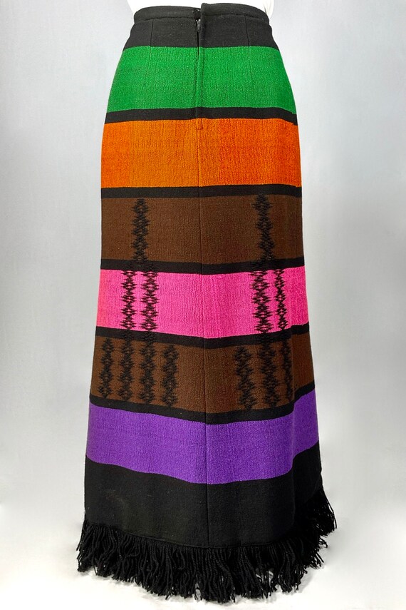 70s hand woven wool maxi skirt by Yannis Travassa… - image 4