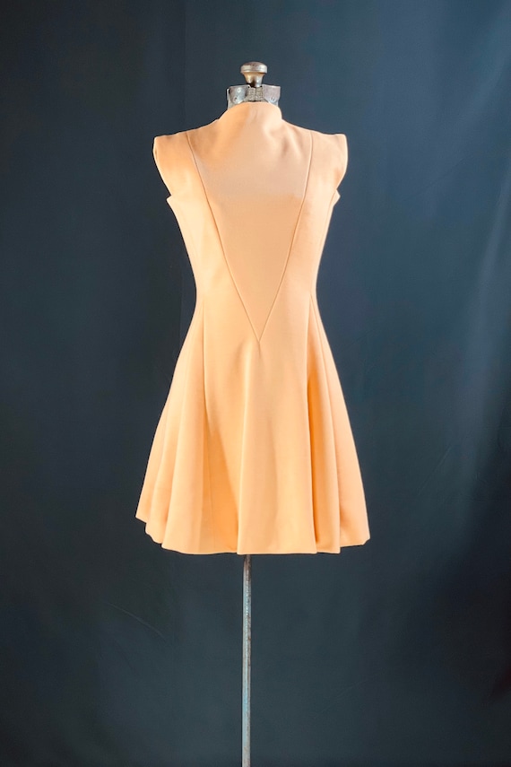 60s peach knit dress - image 2