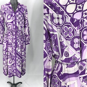 70s Emilio Pucci silk purple and white midi dress