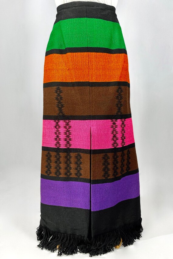 70s hand woven wool maxi skirt by Yannis Travassa… - image 2