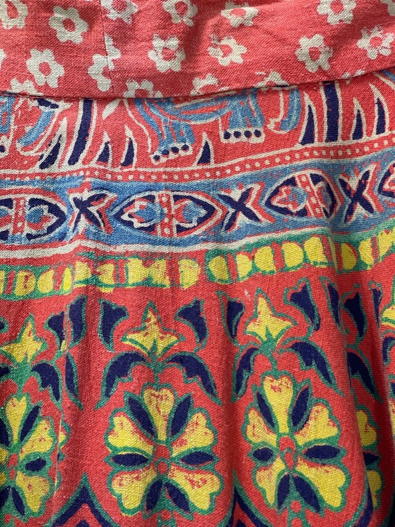 70s Mayan print midi skirt - image 7