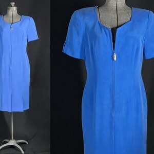 80s silk Shomi zipper dress