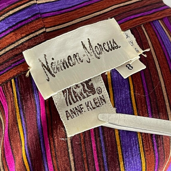 70s striped silk blouse by Anne Klein for Neiman … - image 9