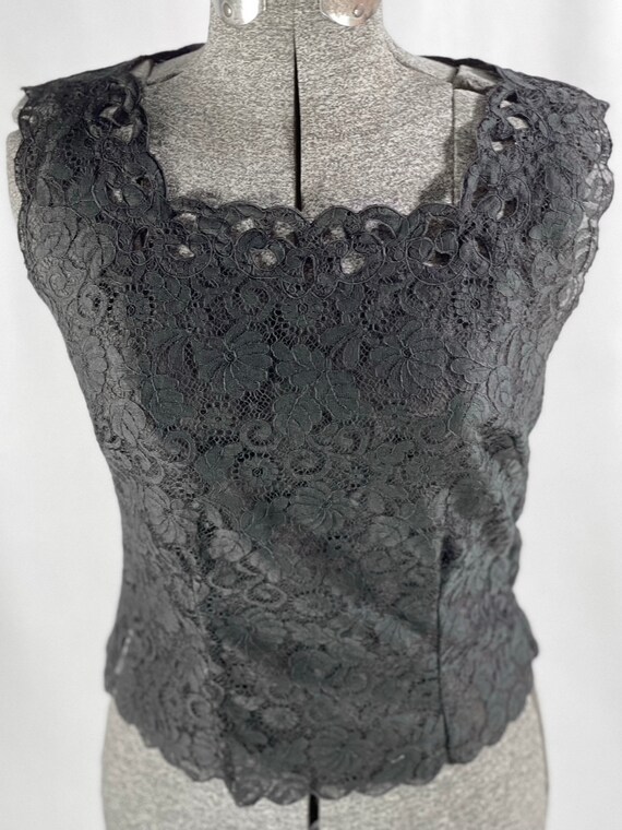 50s black lace top - image 3