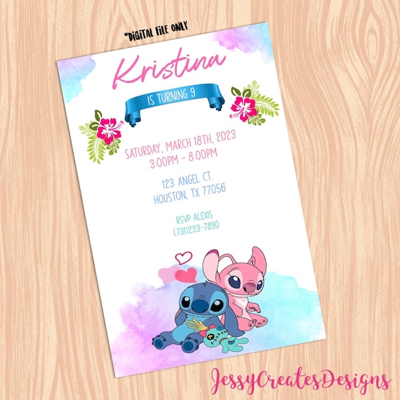 Stitch & Angel - Invito di compleanno - SOLO digitale