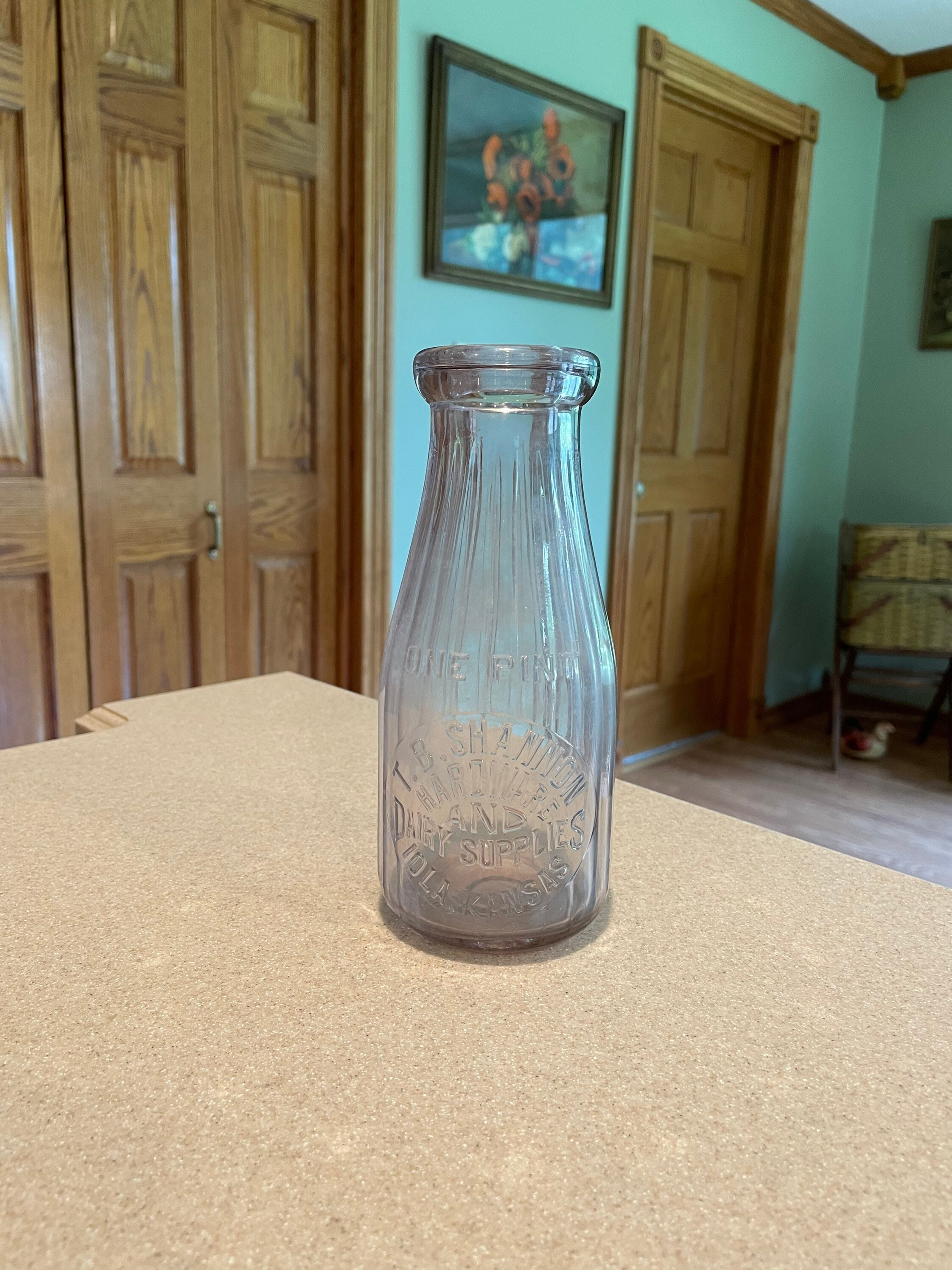 Vintage T.B. Shannon One Pint Milk Bottle | Etsy