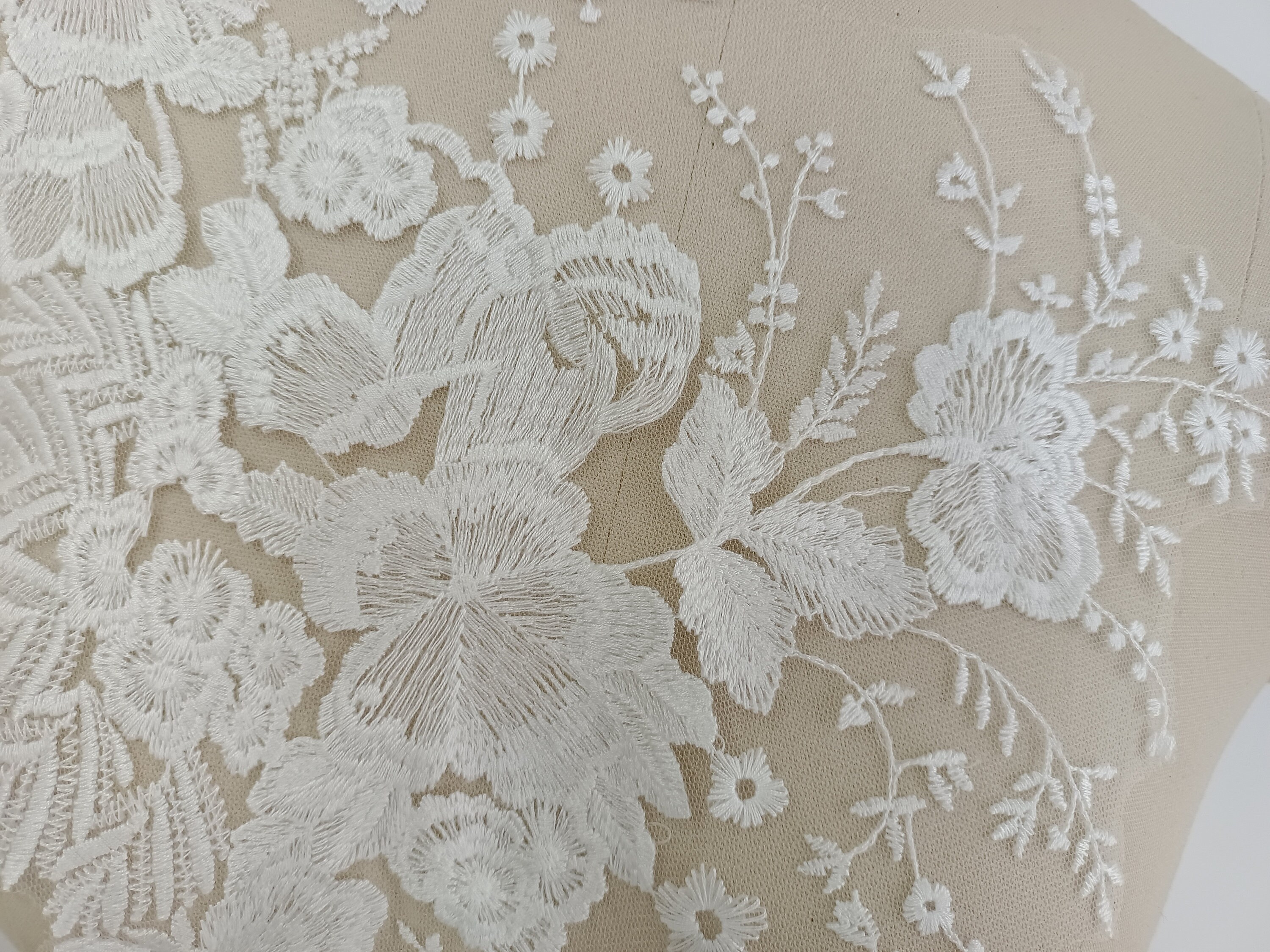 white wedding lace fabric