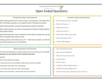 A handy reminder- Open Ended Questions
