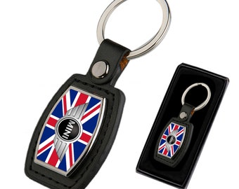 MINI COOPER FLAG Leather keyring