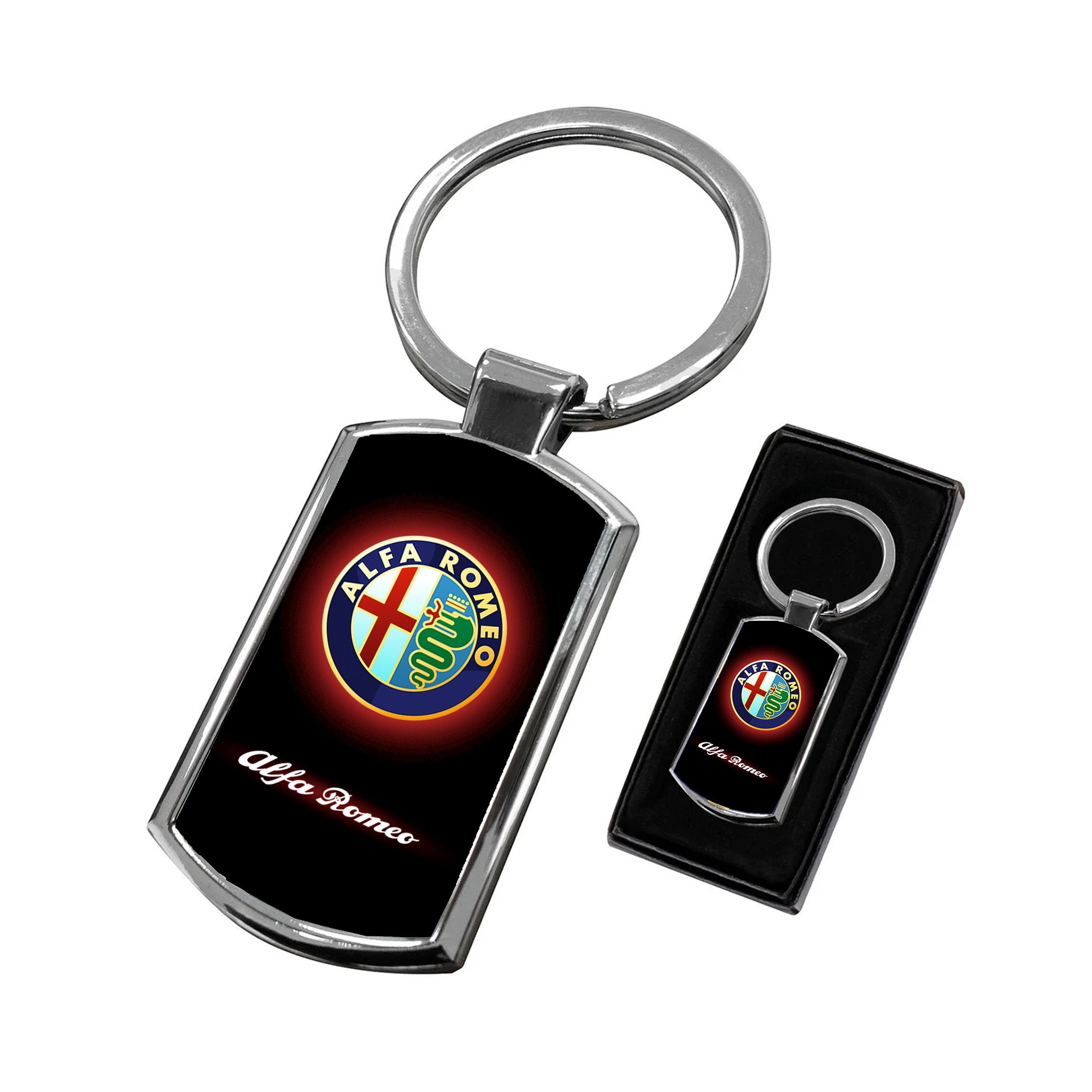 Auto Logo Schlüsselanhänger Ring für Alfa Romeo Schlüsselanhänger Emblem  Anhänger für Frauen Mann