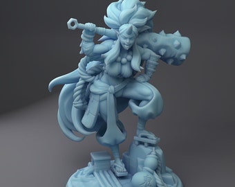 Kijo, the Oni Barbarian • Oni Barbarian • Female Miniature • Tabletop Gaming • D&D Dungeons and Dragons • Wargame • Twin Goddess Miniatures