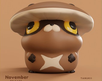 Tanukii Grumpii • Chibi • Cute • Mushroom • Art Figure • Display Piece • Grumpii Art Toy