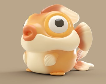 Goldfish Grumpii • Chibi • Cute • Art Toy • Display Piece • Grumpii Art Toy