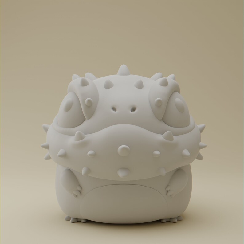 Spiky Grumpii Chibi Cute Art Toy Display Piece Etsy