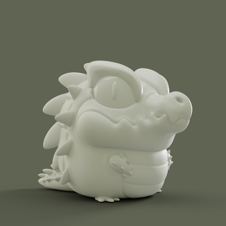 Crocodile Grumpii Chibi Cute Art Toy Display Piece Etsy
