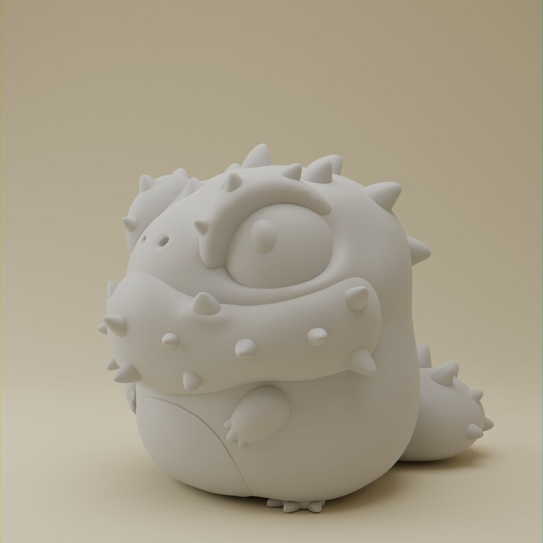 Spiky Grumpii Chibi Cute Art Toy Display Piece Etsy