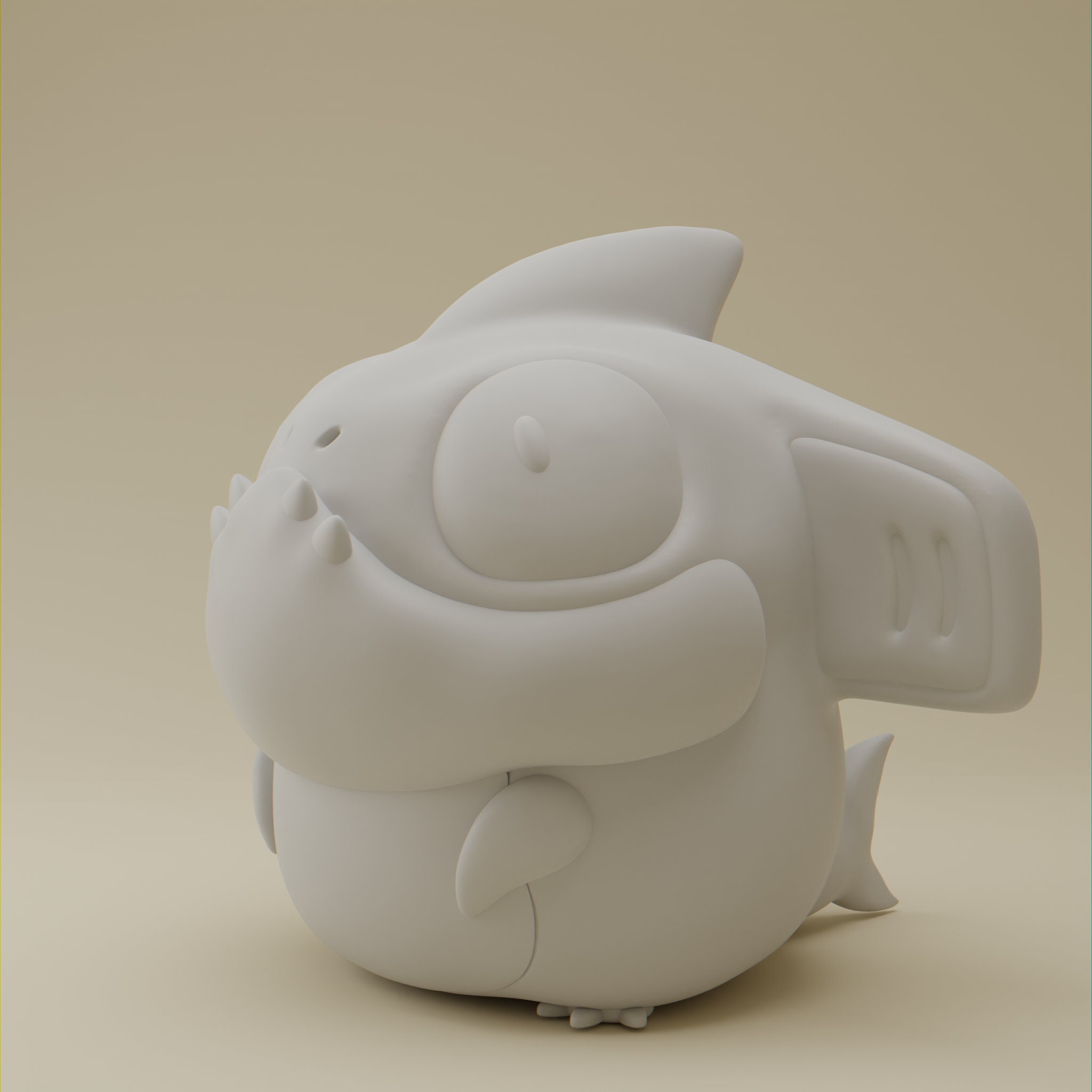 Shark Grumpii Chibi Cute Art Toy Display Piece Etsy