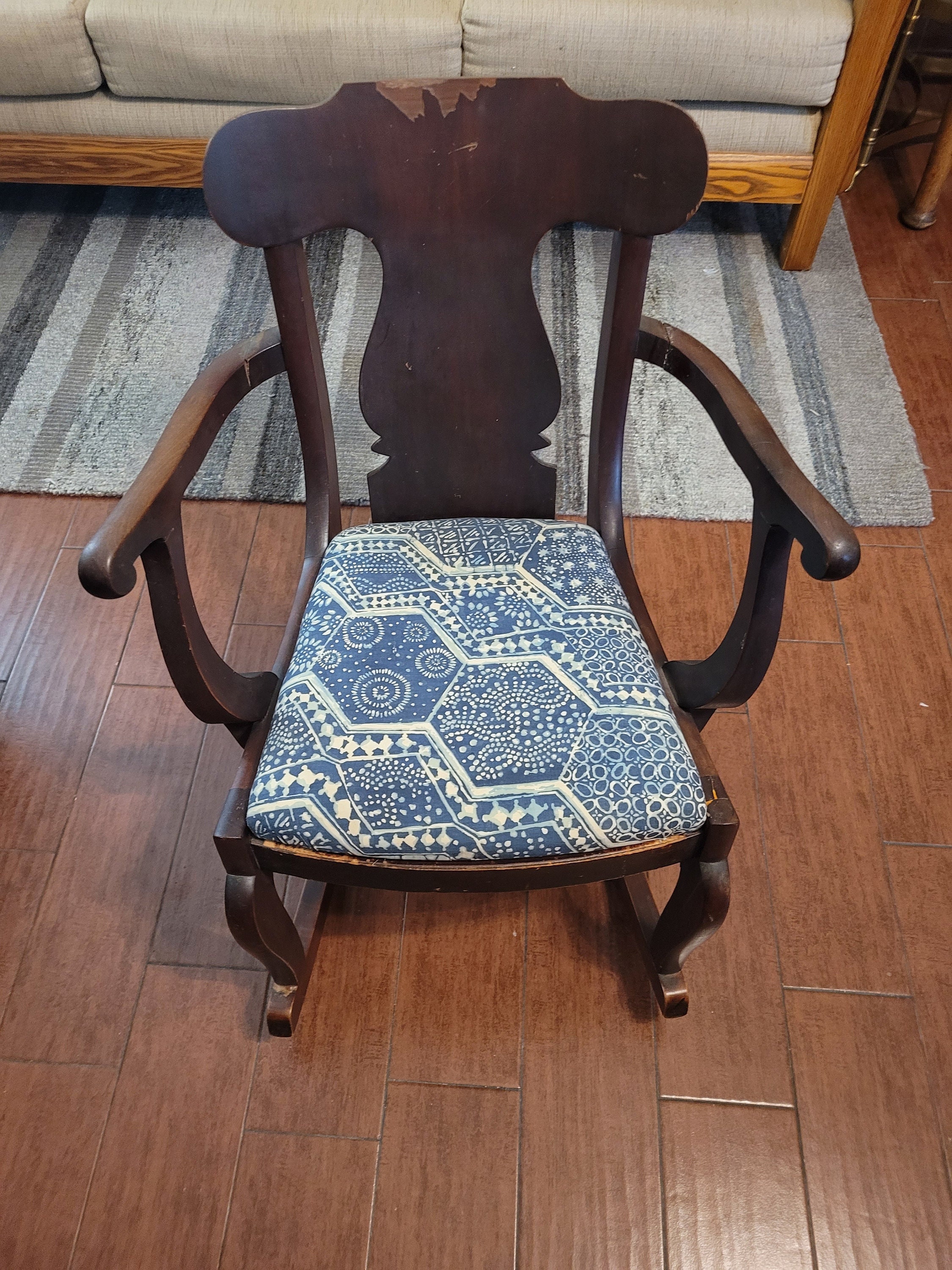 Vintage Mahogany Child/sewing Rocking Chair Circa 1950's - Etsy