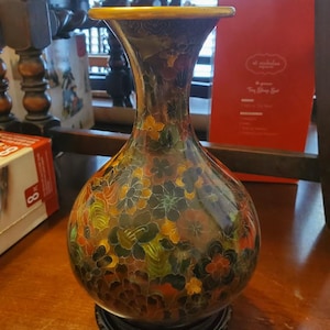 Antique Chinese Cloisonne Enamel Vase