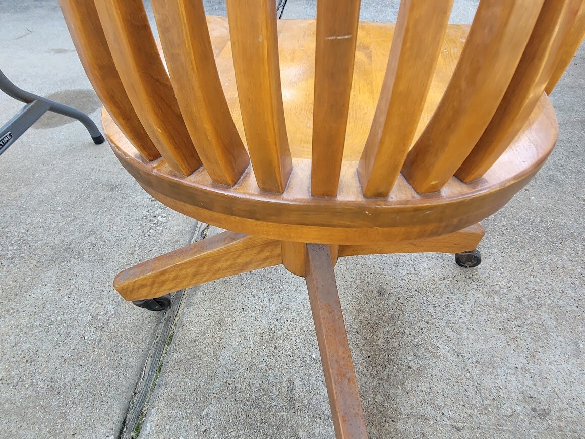 Antique Bankers Chair Swivel on Casters Etsy