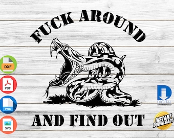 FAFO Snake Cut File, CNC Cricut Silhouette Laser, Digital Print (dxf, pdf, png, svg) Digital Download