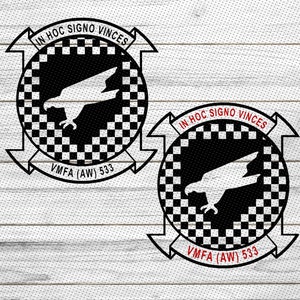 Marine All-Weather Fighter Attack Squadron 533 VMFA(AW)-533 unit logo files for CNC, Cricut, Silhouette, Laser (.ai .dxf  .pdf .png  .svg)