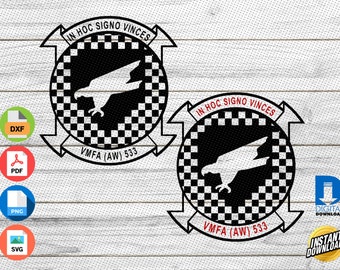 Marine All-Weather Fighter Attack Squadron 533 VMFA(AW)-533 unit logo files for CNC, Cricut, Silhouette, Laser (.ai .dxf  .pdf .png  .svg)