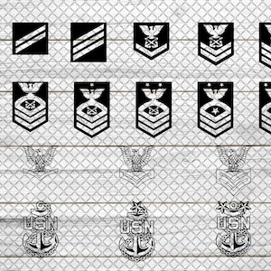 US Navy - Rank Insignia Package print / cut files for CNC, Cricut, Silhouette, Glowforge, Laser machine (.dxf  .pdf .png  .svg)