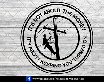 Lineman Electrician SVG, Power Pole Design, CNC Laser Cricut (Digital Download)