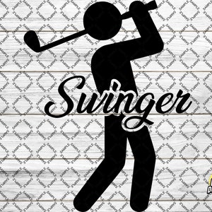 Swinger Golf  - digital print / cut file for CNC, Cricut, Silhouette, Glowforge, Laser machine (.ai .dxf  .pdf .png  .svg)