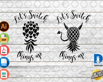 Upside Down Pineapple Swinger, CNC Cricut Cut Files (Digital Download)