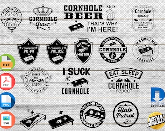 Digital Cornhole package SVG print and cut files for CNC, Cricut, Silhouette or Glowforge, Laser machines.