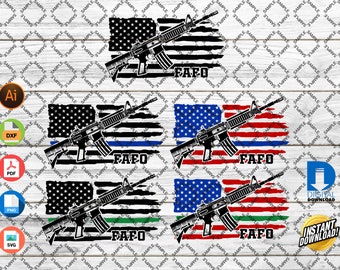 FAFO Thin Blue Line Military Digital Files (svg, png, pdf, dxf) Digital Download