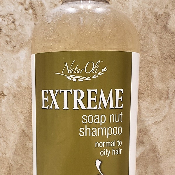 NaturOli Soap Nut / Soapberry Shampoo Normal to Oily, 16oz. Sulfate Free. Made with organic soap nuts. Gluten Free, Vegan.