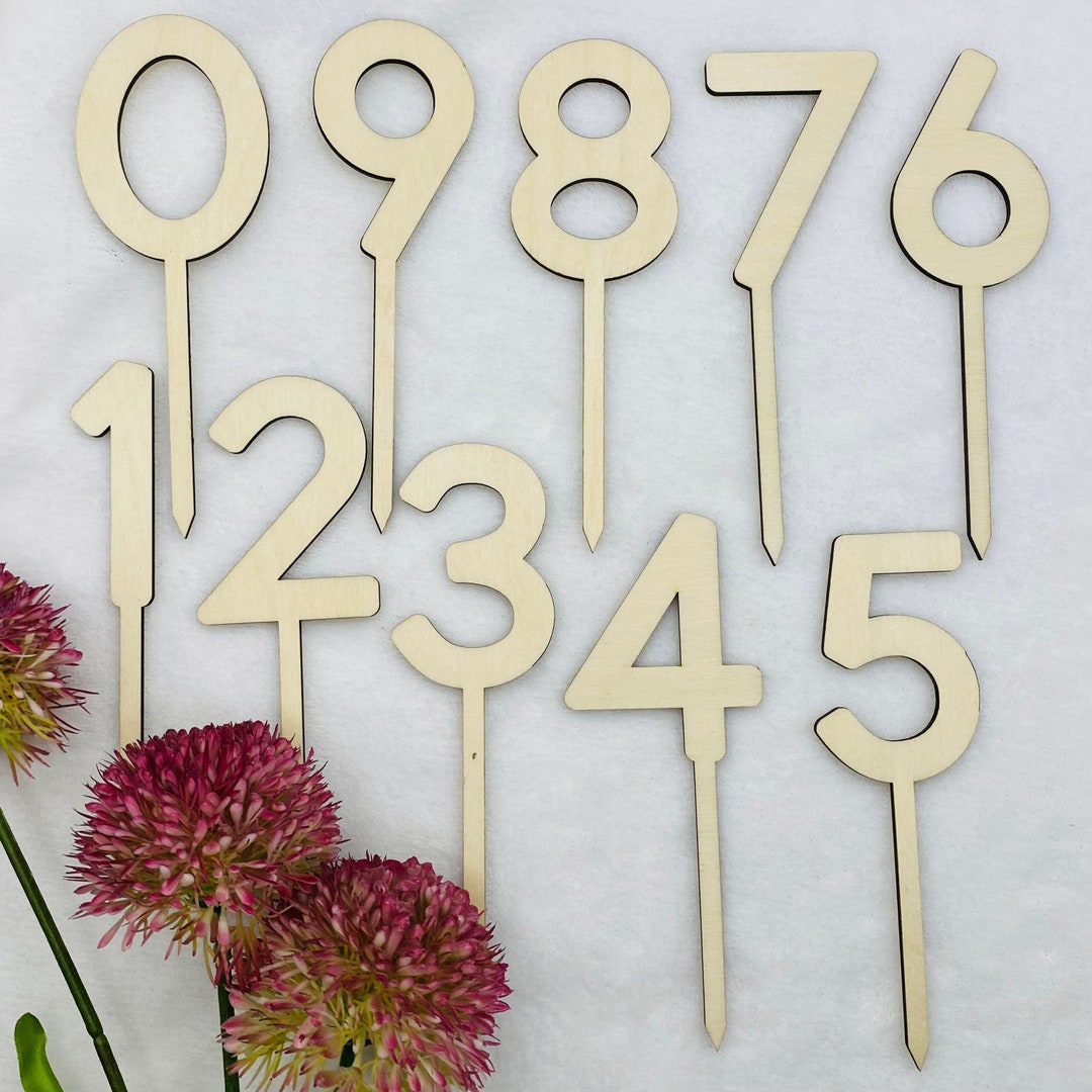 Cake Topper Numbers Wooden Cake Topper Cake Topper Etsy