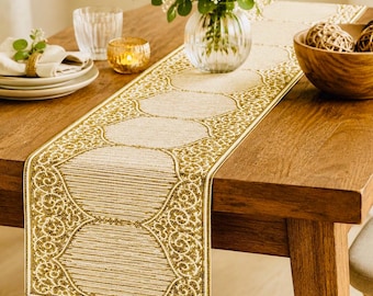 table runner 金彩扇面散らし　帯リメイク 長長尺　正絹 Available in 11 Sizes, 36 to 120 Inches Long Decorative Table