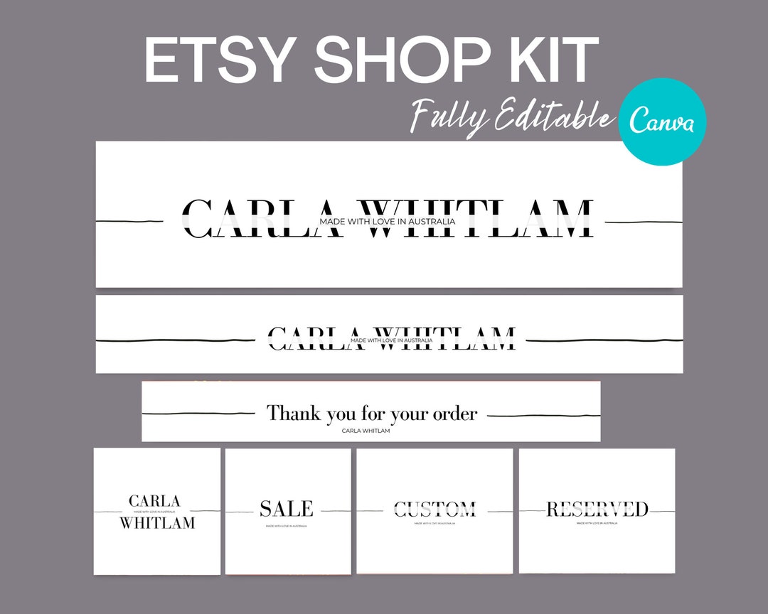 Etsy Banner, Minimalist Design, Instant Download Template, Editable