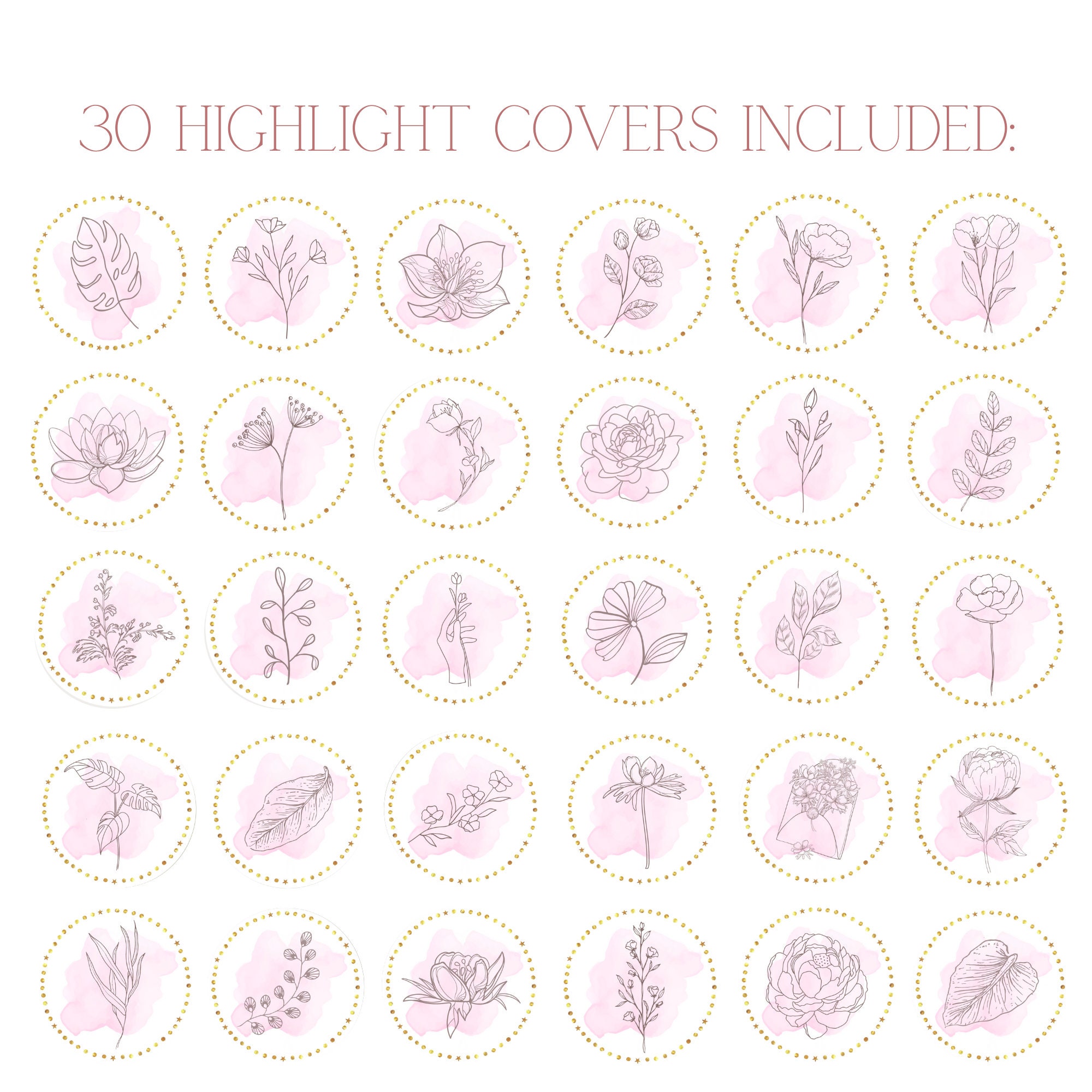 Instagram highlight covers story highlight icons Botanical Line Art floral  flower 9155700 Vector Art at Vecteezy