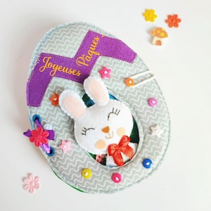 Petit lapin et les oeufs de Pâques, livre tranquille. Easter QuietBook. Jouets d'éveil et sensoriel Montessori
