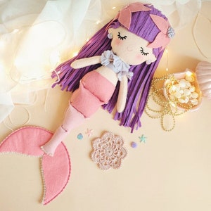 Iris Articulated Felt Mermaid Doll for Children image 1