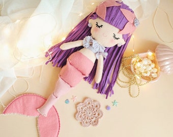 Iris Articulated Felt Mermaid Doll for Children