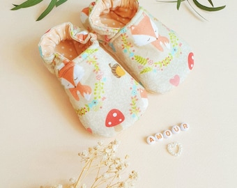 Weiche Hausschuhe Babymuster Fox Personalisierte Baby-Hausschuhe Pantufles