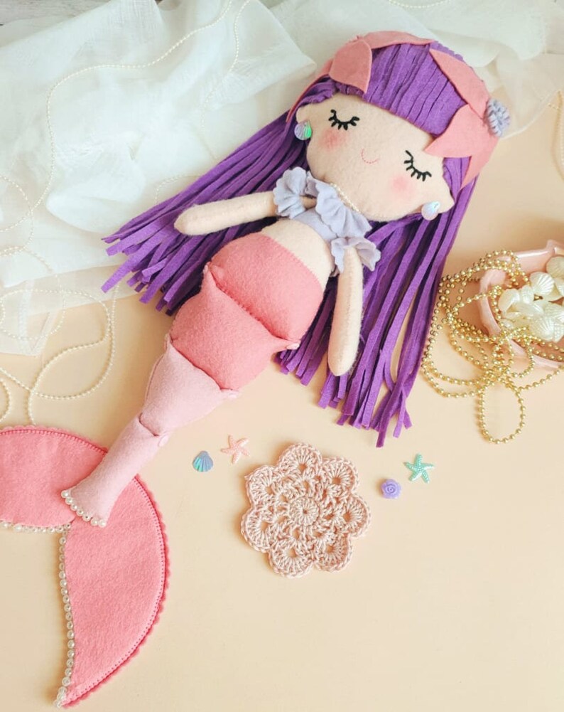 Iris Articulated Felt Mermaid Doll for Children image 6